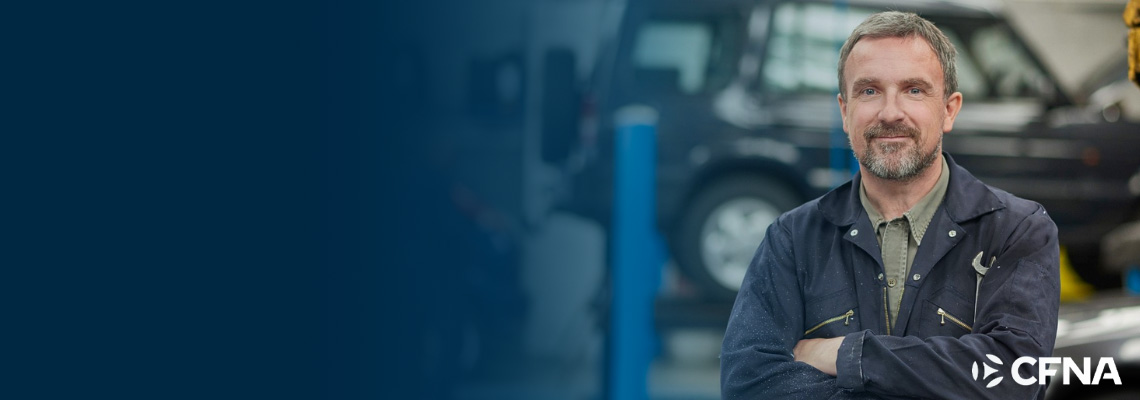 man in garage image